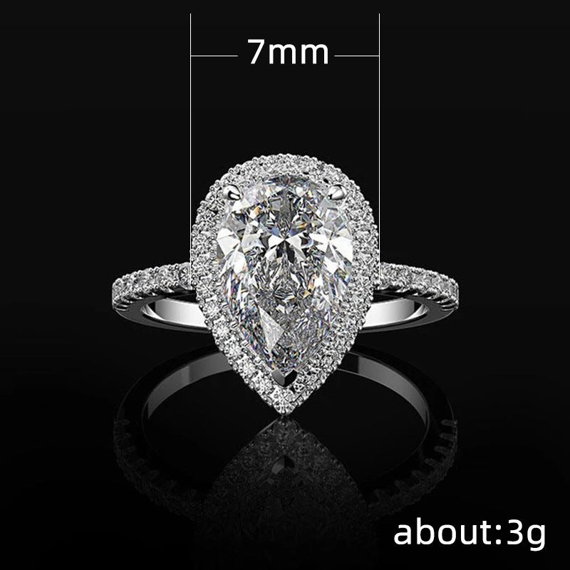 Women's Fashion Drop Shaped Zircon Wedding Rings