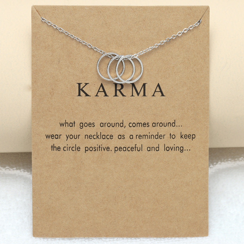 Creative Card Three Circle Geometry Necklace