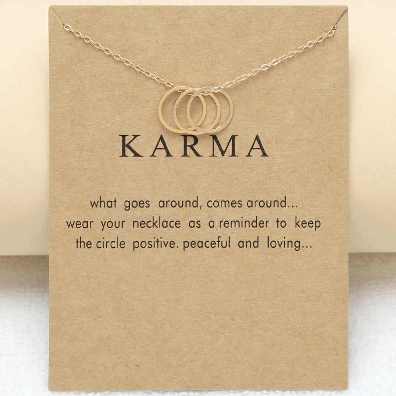 Creative Card Three Circle Geometry Necklace