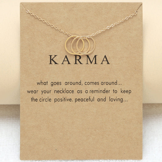 Creative Card Three Circle Geometry Necklace