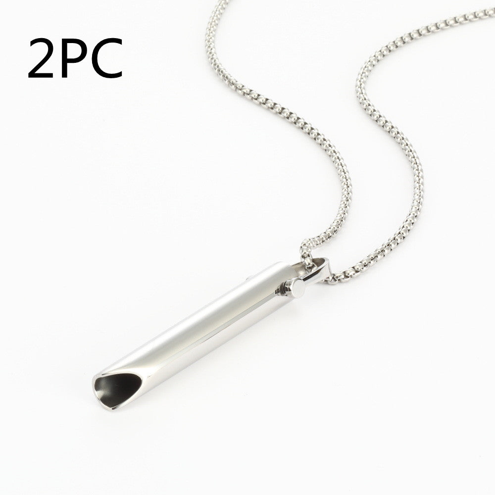 Breath Regulating Circular Tube Pendant Necklace With Packaging Box